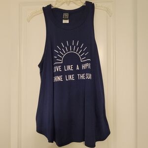 Wide Arm Flowy Navy Tank
